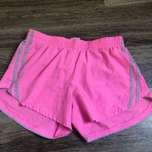 pink and grey athletic shorts